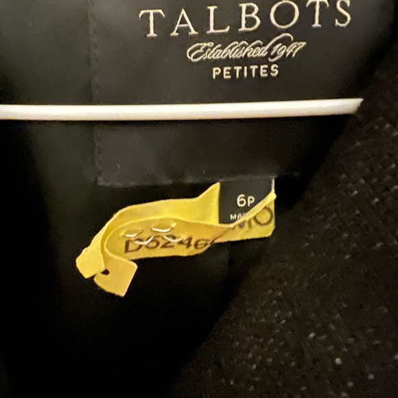 Talbots petite black textured structured single breasted pea coat, size 6P - Picture 4 of 7